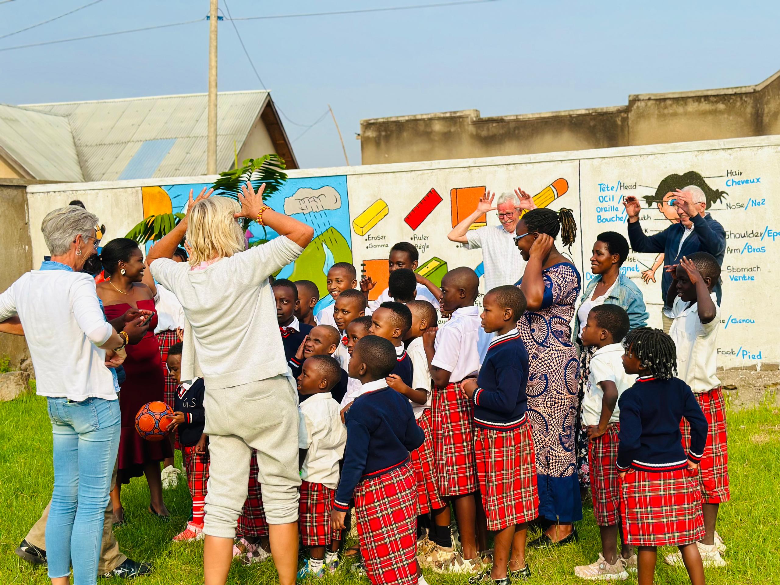 playing with students